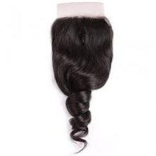 Load image into Gallery viewer, 4x4 HD  LACE CLOSURE PERUVIAN VIRGIN HAIR  (NATURAL COLOR)
